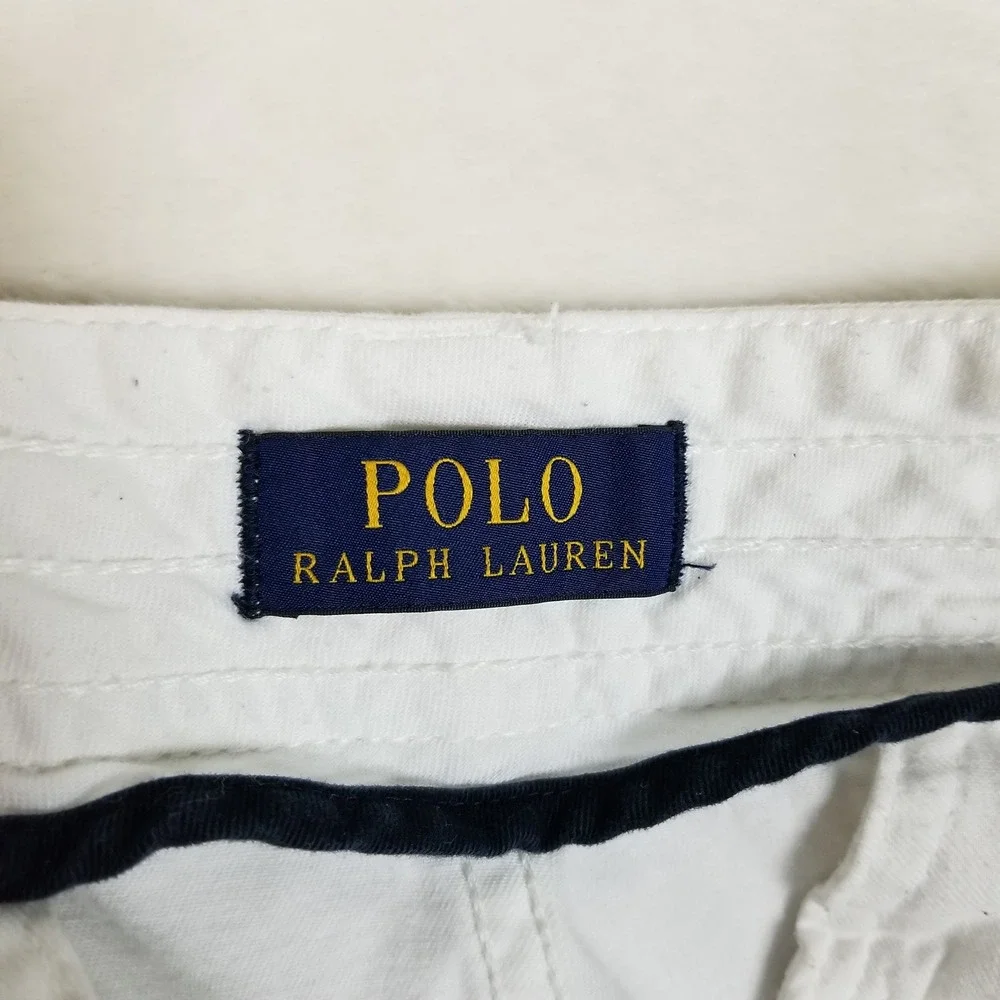 Polo Ralph Lauren Cargo Shorts Mens 34 White Classic Chino Cotton Multi Pocket